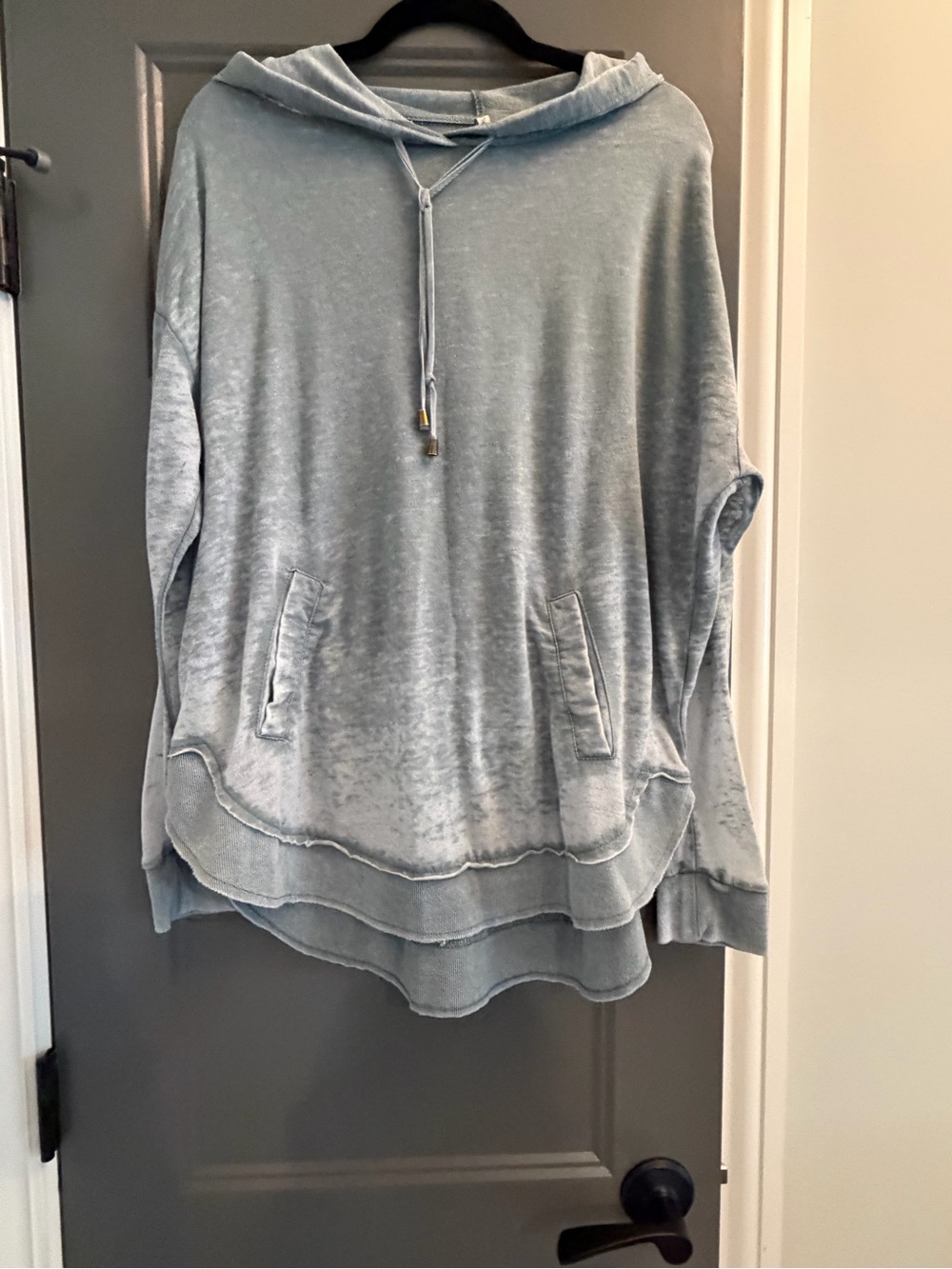 Z Supply Light weight distressed green Pullover Hoodie pockets M